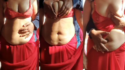 Anamika #42 - Full upperbody massage while standing in red saree
