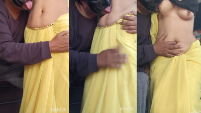 ANAMIKA#64 - Anamika’s Navel Drilled and Breasts Sucked by Her Husband in Yellow Saree
